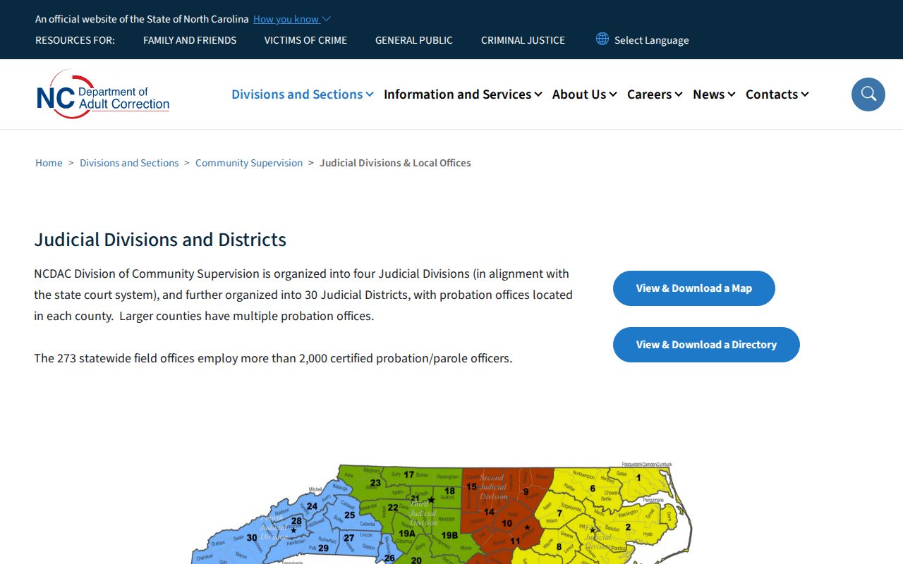 NCDAC office directory for Halifax County probation and parole supervision