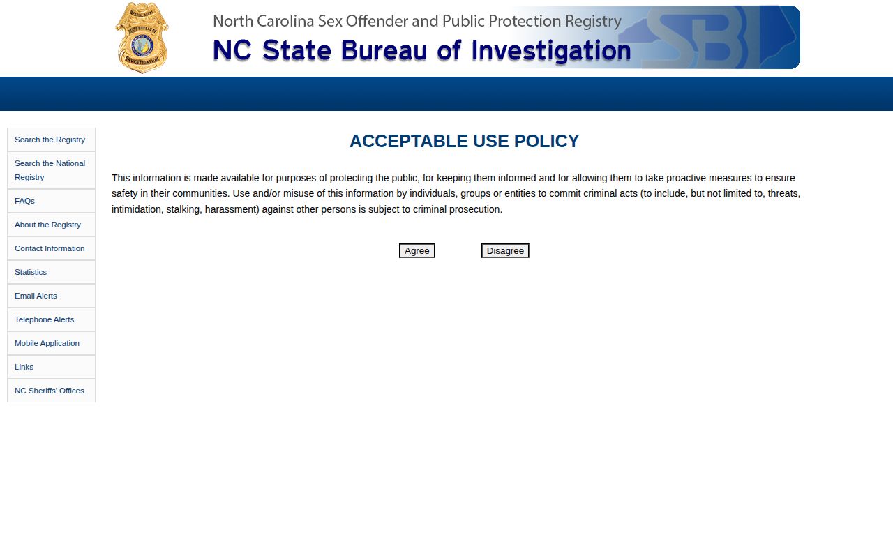 North Carolina registry photo search relevant to Halifax County released-person identity